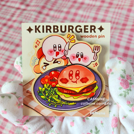 Kirbo Burger 2.5in Wooden Pin