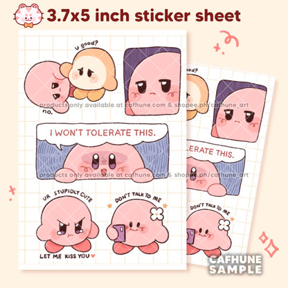 Kirbo sticker sheets