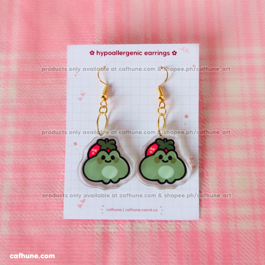 Strawberry Froggy Earrings