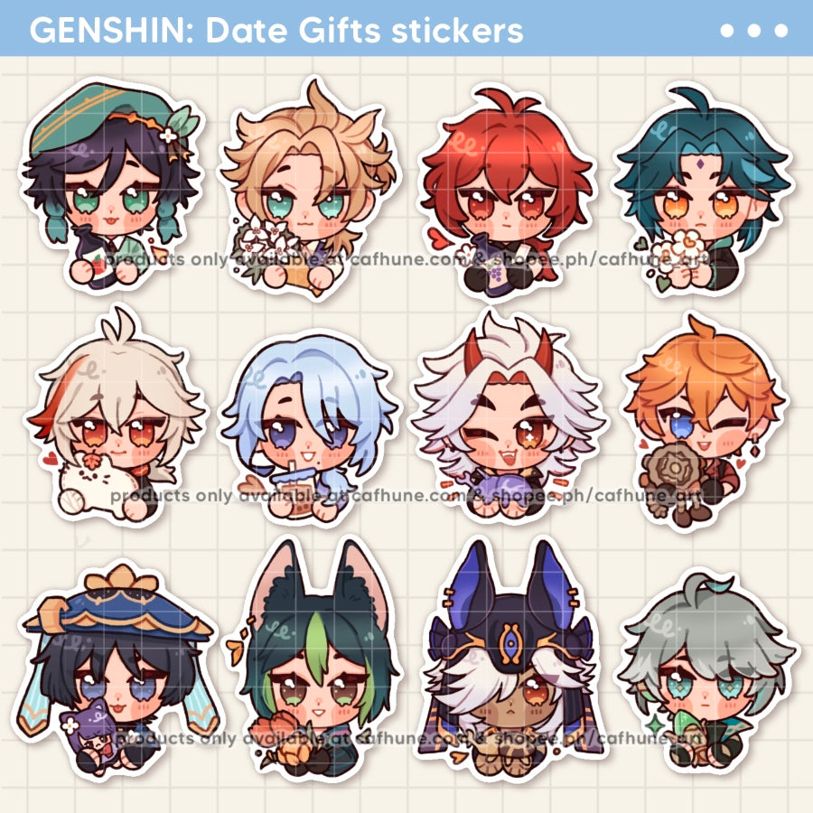 Genshin Date Gifts ♡ waterproof stickers